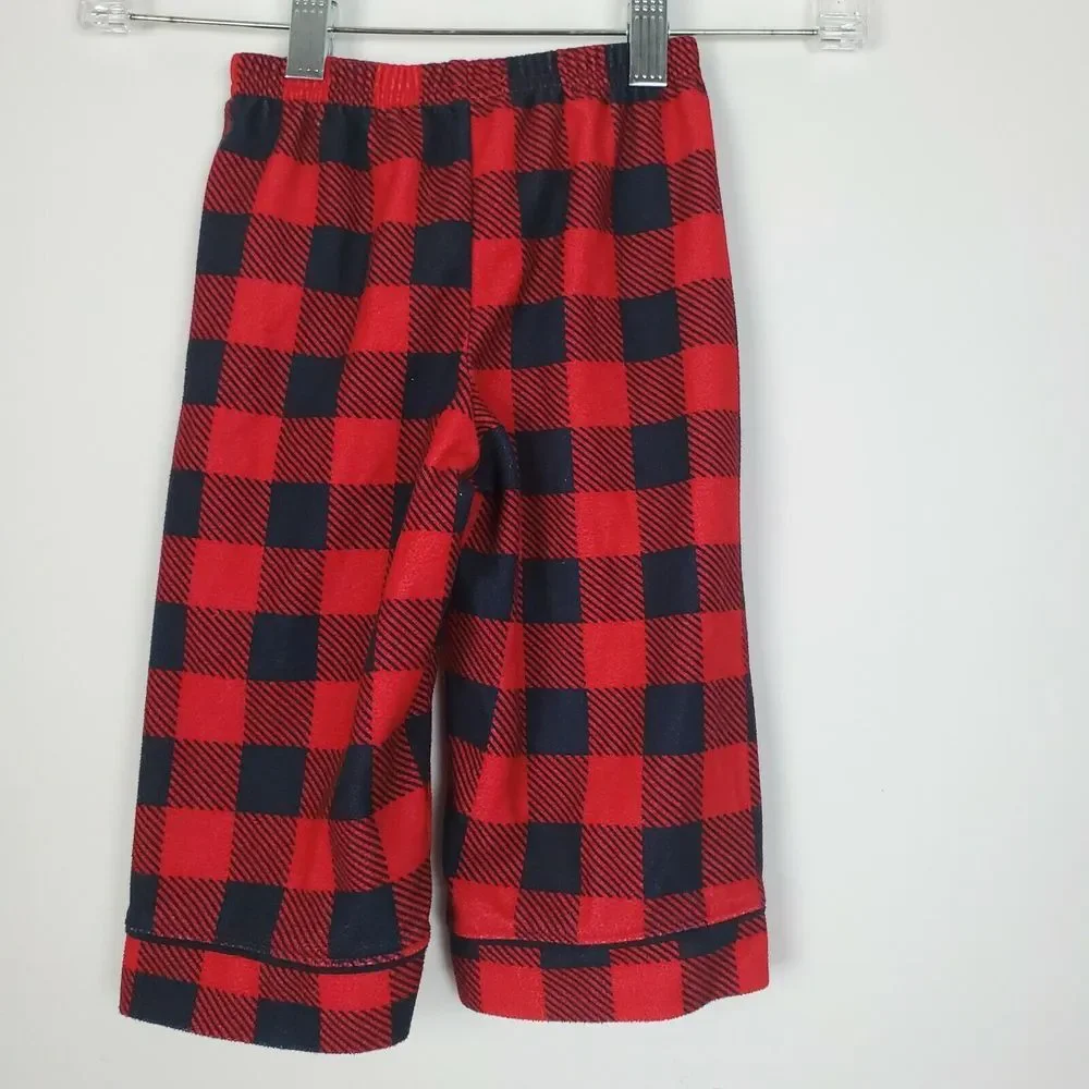 Carter's Boys Red Black Check Plaid Pajama Pants‎ Size 18M